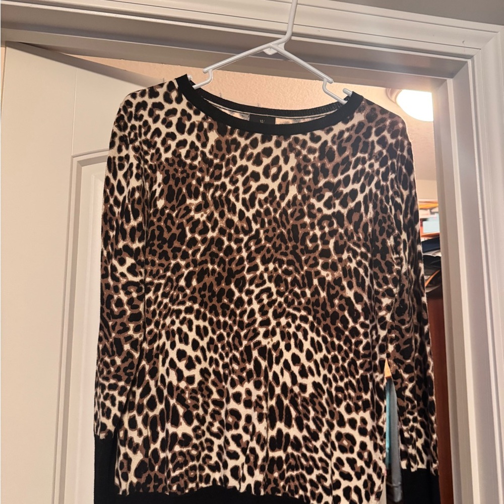 Worthington Animal Print Top with Black Accents